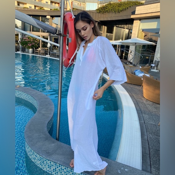 COTE PRIVEE gauze cotton dress - Picture 5 of 9